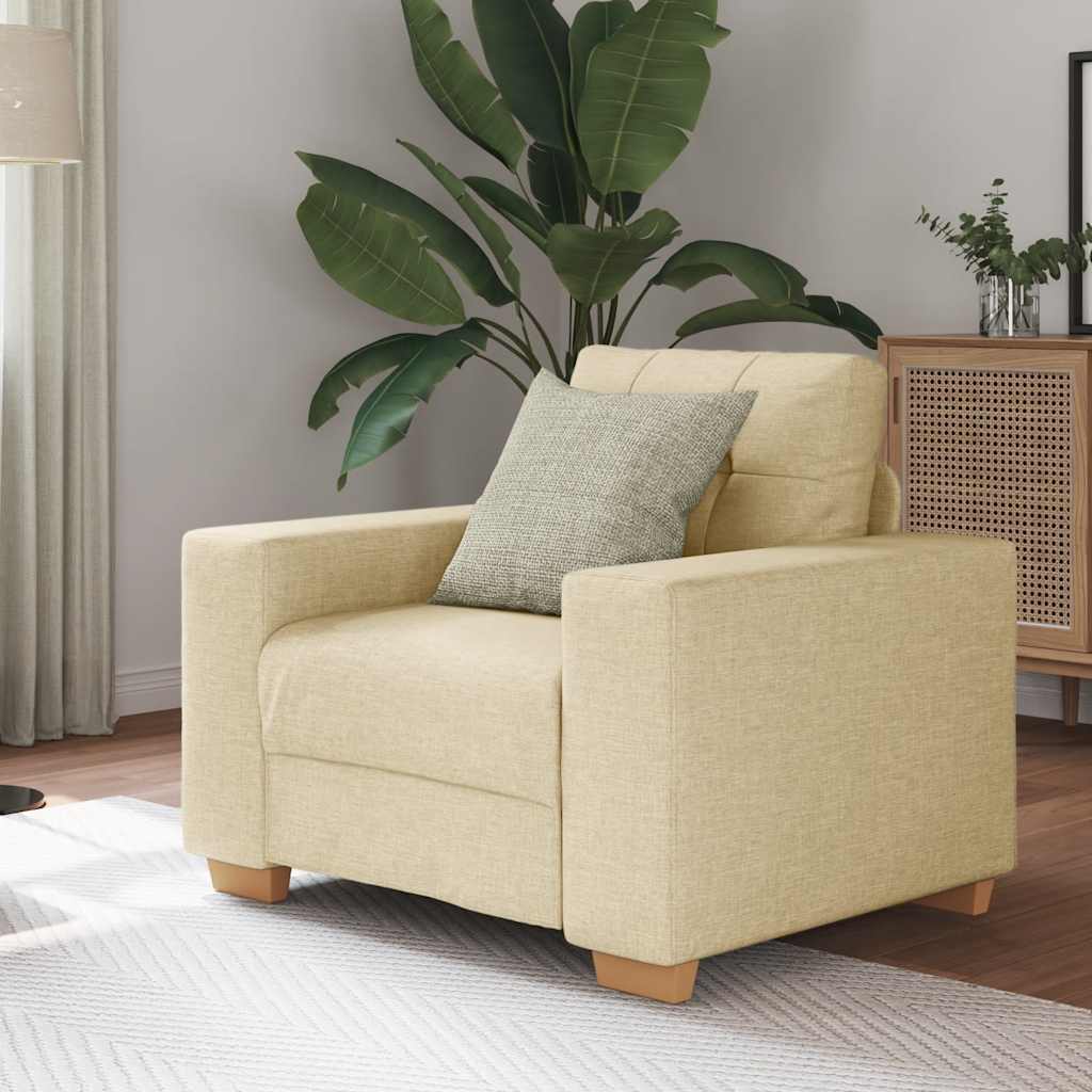 Fauteuil Crème 100x78x80 cm Stof is nu te koop bij PeponiXL, paradijselijk wonen!
