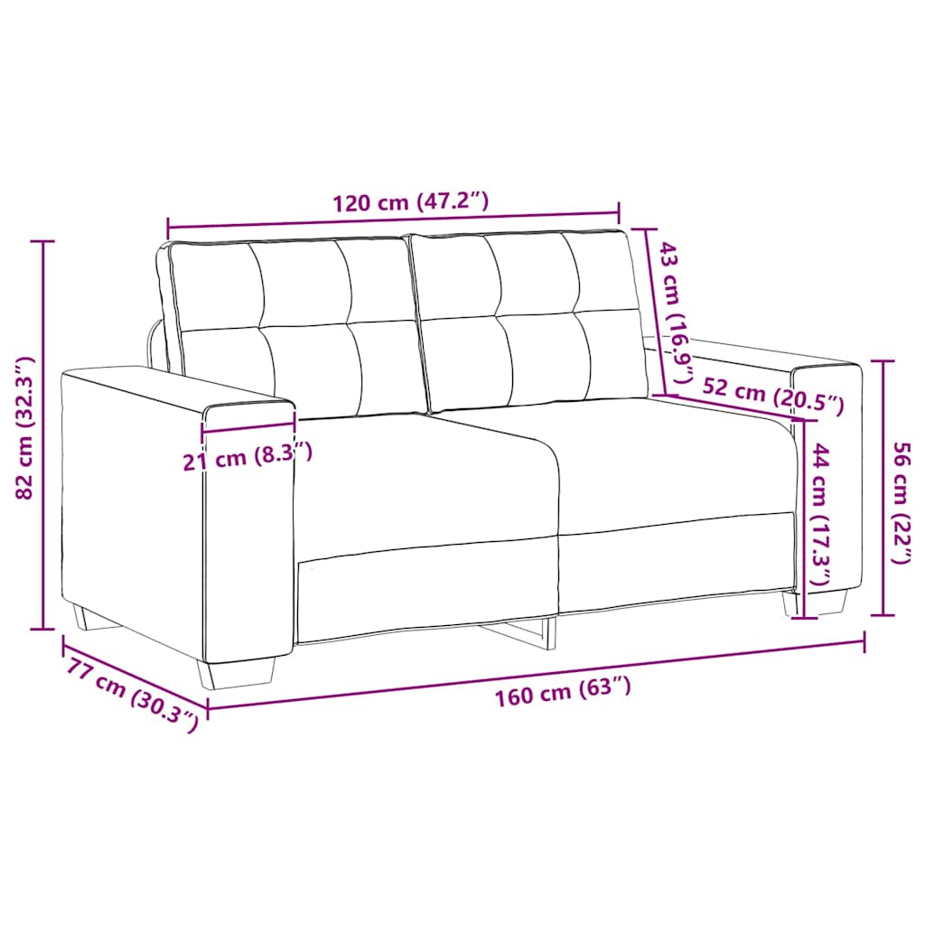 Loveseat bank 160x77x82 cm stof donkergrijs is nu te koop bij PeponiXL, paradijselijk wonen!