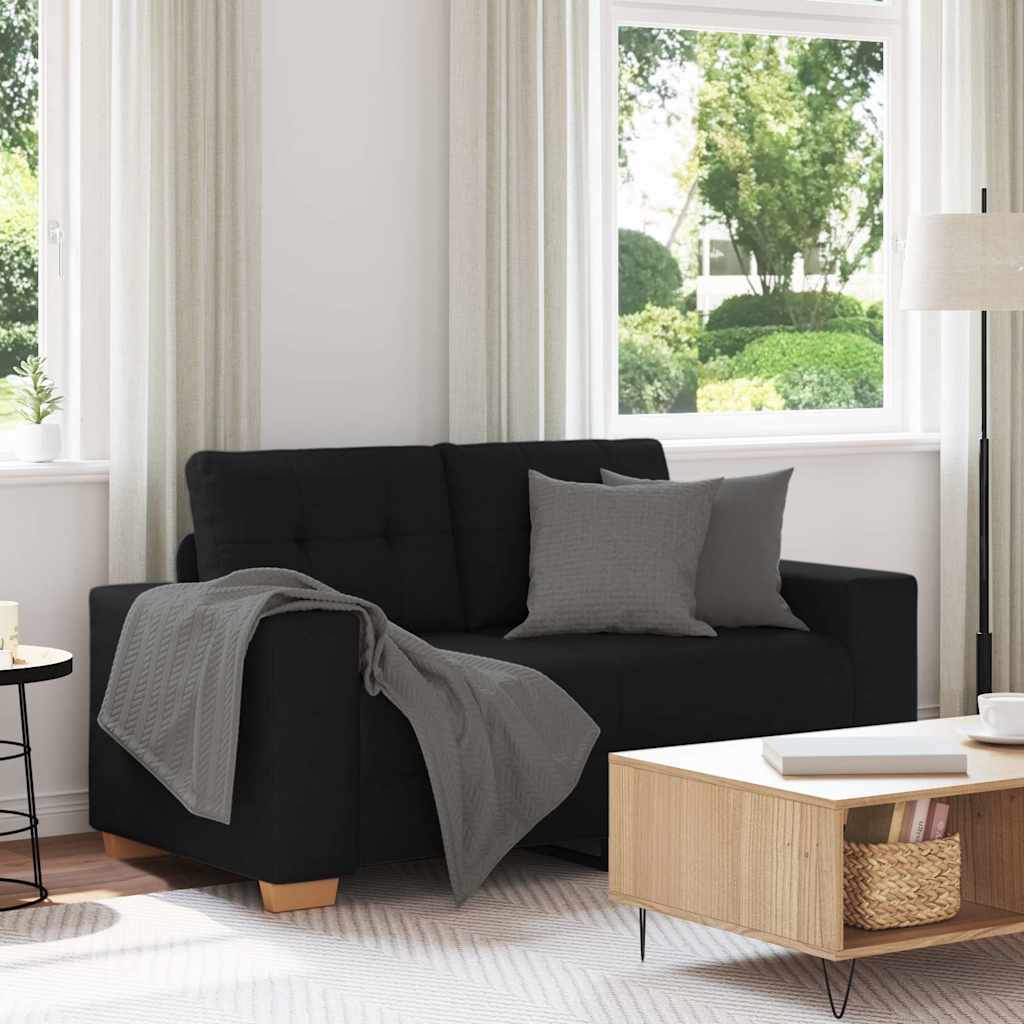 Loveseat bank 160x77x82 cm stof zwart is nu te koop bij PeponiXL, paradijselijk wonen!