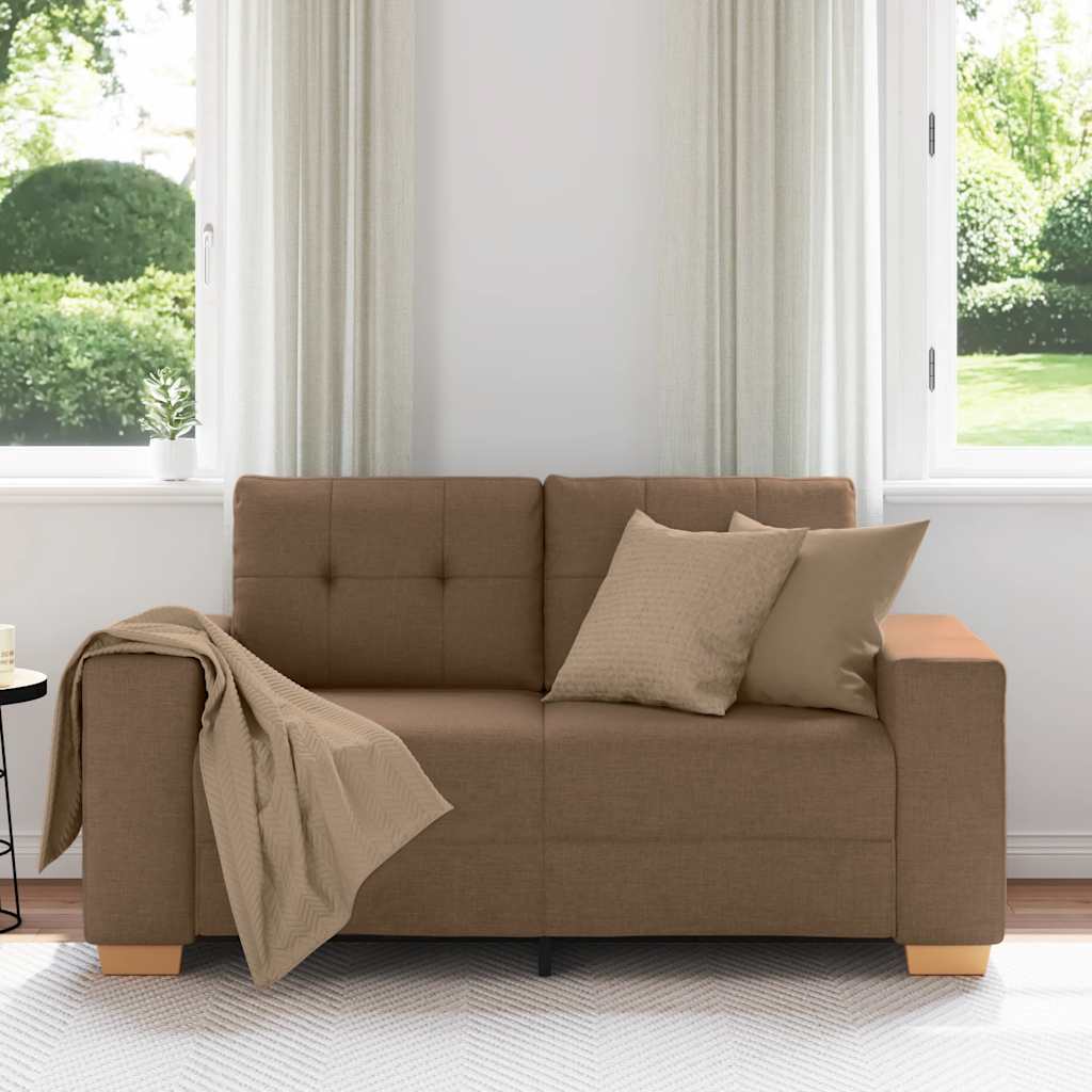 Loveseat Bank Bruin 160x77x82 cm Stof is nu te koop bij PeponiXL, paradijselijk wonen!