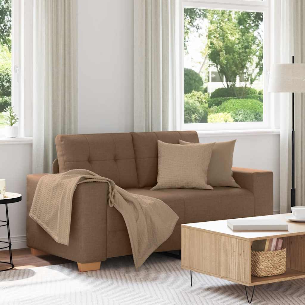 Loveseat Bank Bruin 160x77x82 cm Stof is nu te koop bij PeponiXL, paradijselijk wonen!