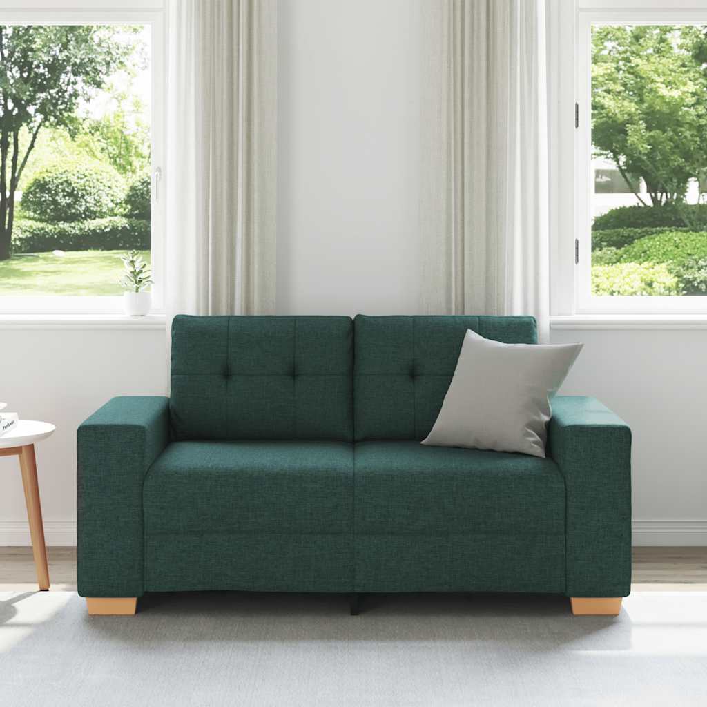Loveseat Sofa Donkergroen 160x77x82 cm Stof is nu te koop bij PeponiXL, paradijselijk wonen!