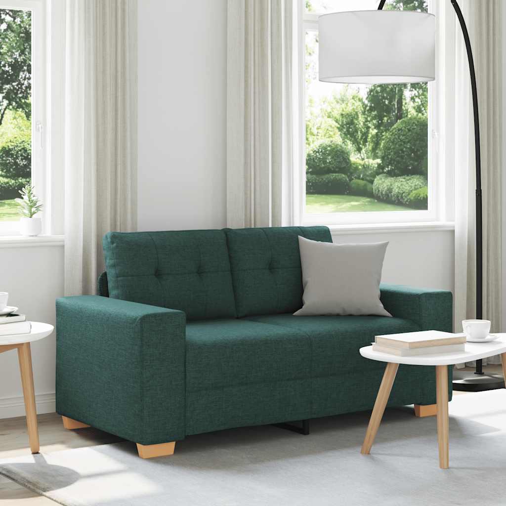 Loveseat Sofa Donkergroen 160x77x82 cm Stof is nu te koop bij PeponiXL, paradijselijk wonen!