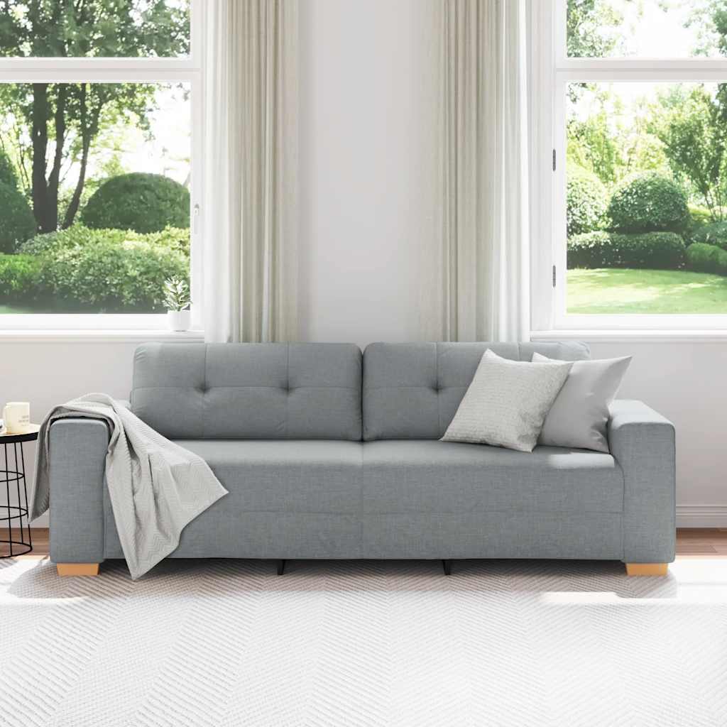 3-zitsbank lichtgrijs 220x78x80 cm stof is nu te koop bij PeponiXL, paradijselijk wonen!