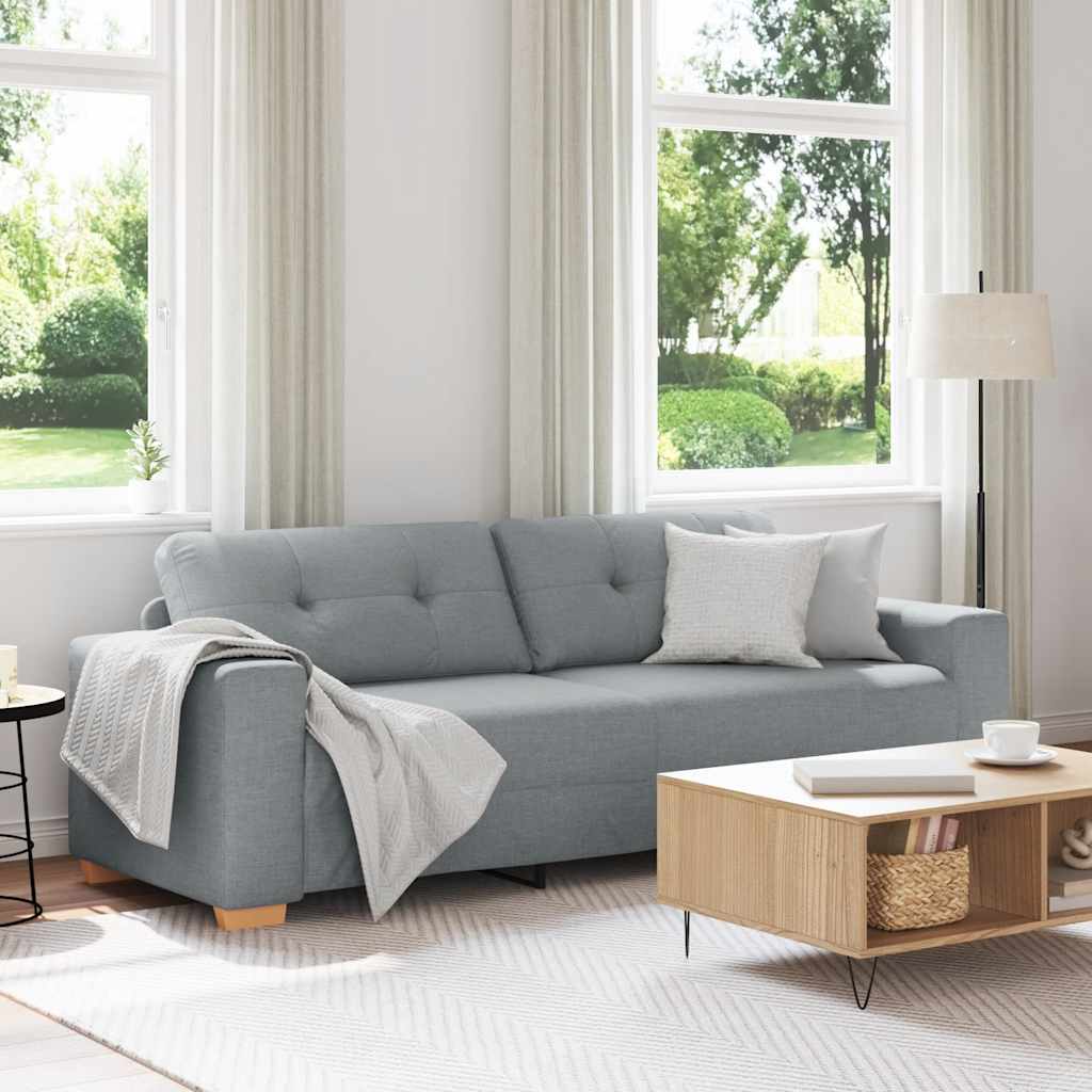 3-zitsbank lichtgrijs 220x78x80 cm stof is nu te koop bij PeponiXL, paradijselijk wonen!