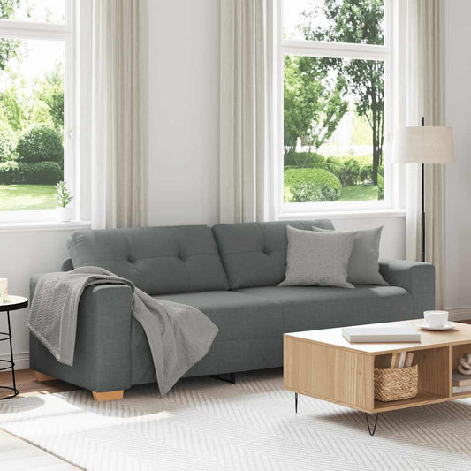 3-zitsbank donkergrijs 220x78x80 cm stof is nu te koop bij PeponiXL, paradijselijk wonen!
