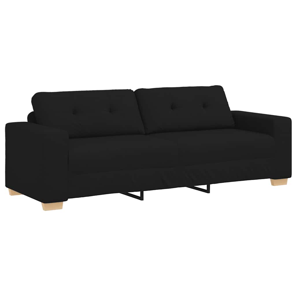 3-zitsbank zwart 220x78x80 cm stof is nu te koop bij PeponiXL, paradijselijk wonen!