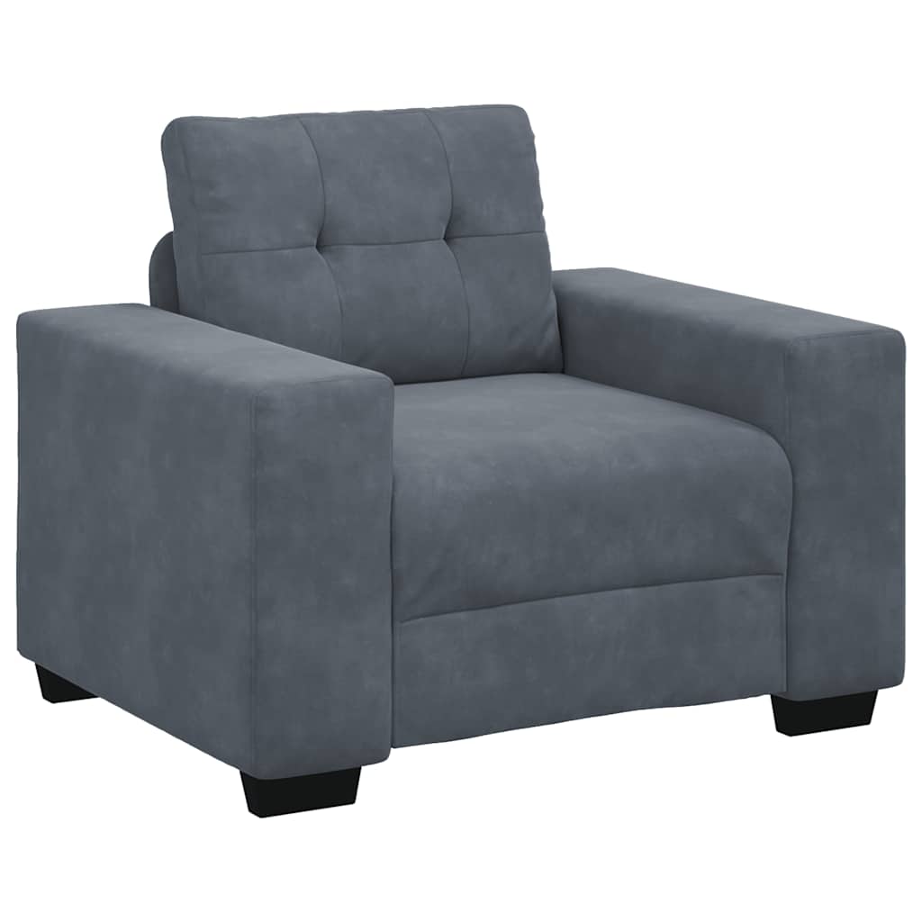 Fauteuil 100x78x80 cm fluweel donkergrijs is nu te koop bij PeponiXL, paradijselijk wonen!