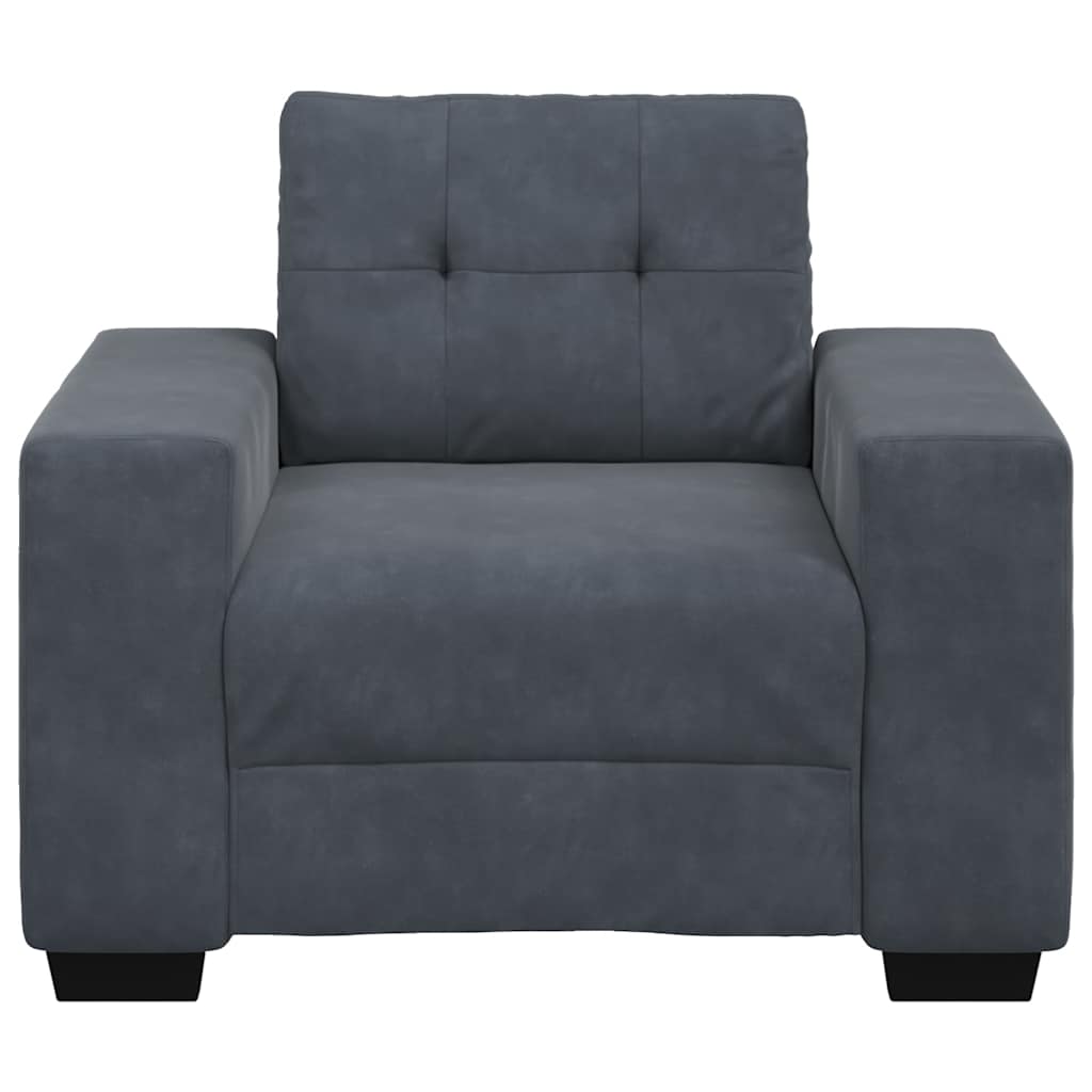 Fauteuil 100x78x80 cm fluweel donkergrijs is nu te koop bij PeponiXL, paradijselijk wonen!