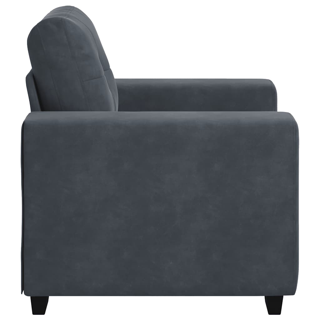 Fauteuil 100x78x80 cm fluweel donkergrijs is nu te koop bij PeponiXL, paradijselijk wonen!