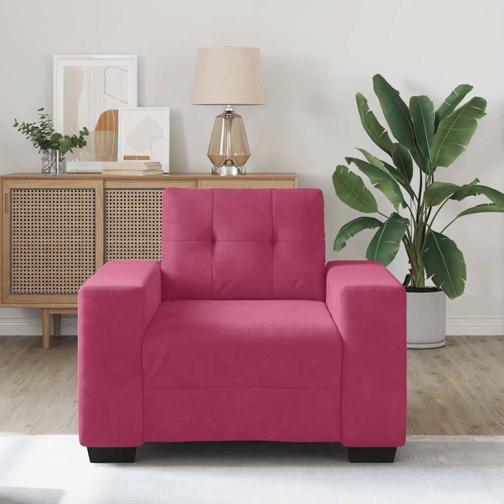 Sofastoel Wijnrood 100x78x80 cm Fluweel is nu te koop bij PeponiXL, paradijselijk wonen!