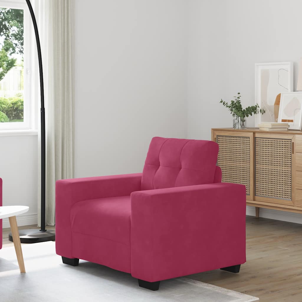 Sofastoel Wijnrood 100x78x80 cm Fluweel is nu te koop bij PeponiXL, paradijselijk wonen!