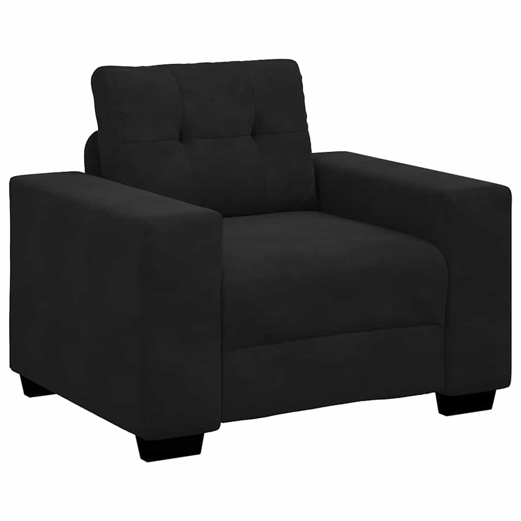 Fauteuil 100x78x80 cm fluweel zwart is nu te koop bij PeponiXL, paradijselijk wonen!