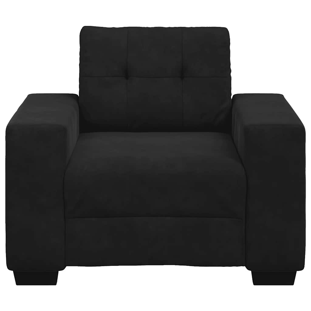 Fauteuil 100x78x80 cm fluweel zwart is nu te koop bij PeponiXL, paradijselijk wonen!