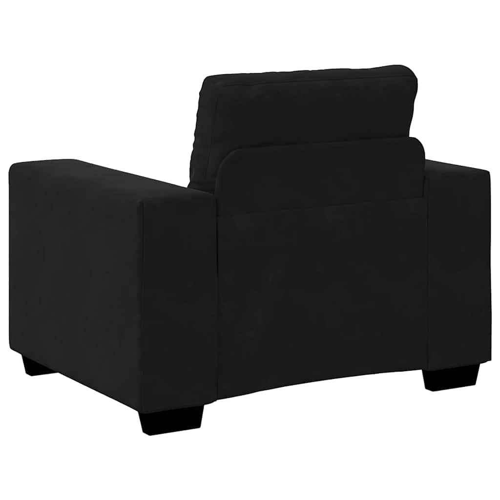 Fauteuil 100x78x80 cm fluweel zwart is nu te koop bij PeponiXL, paradijselijk wonen!