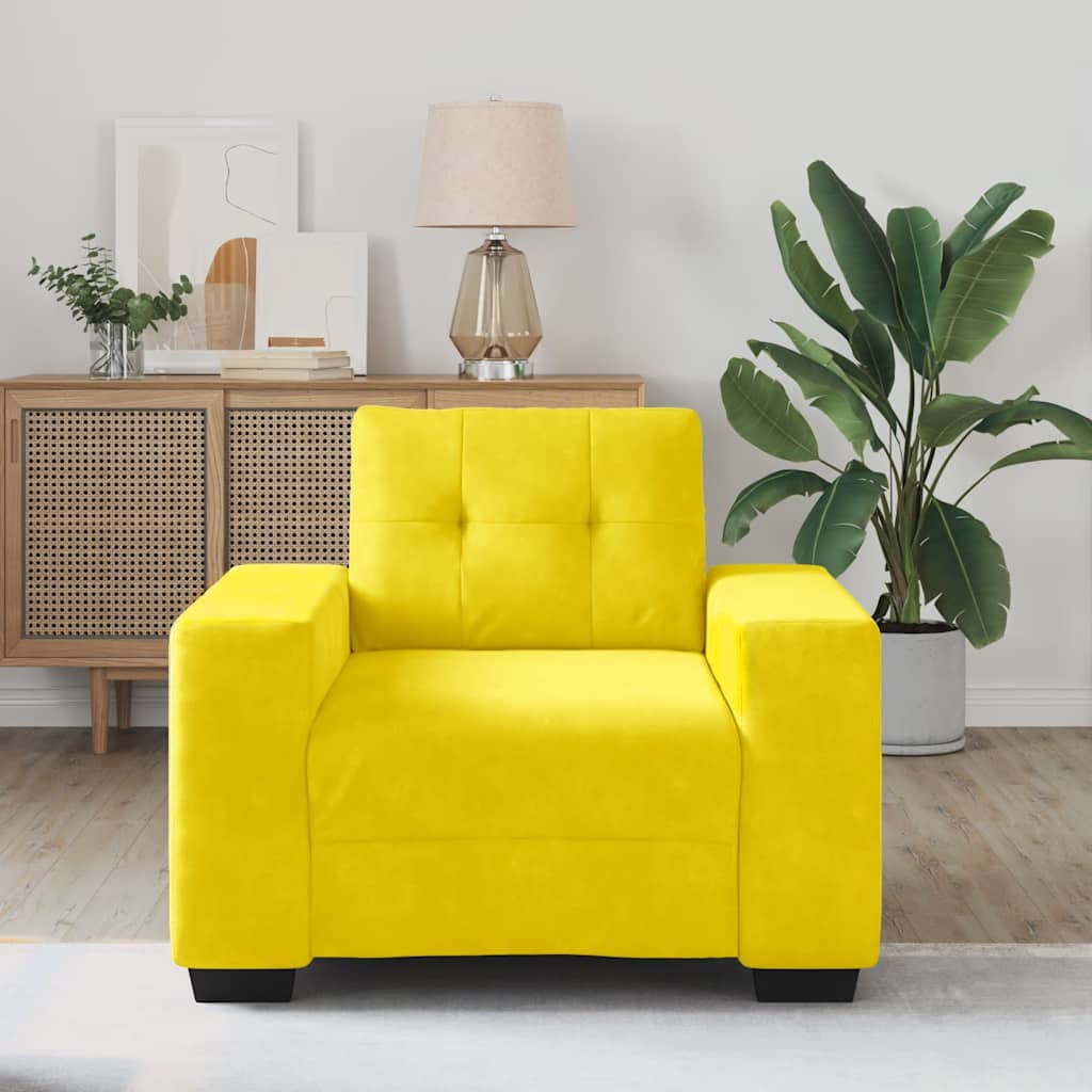 Sofastoel Geel 100x78x80 cm Fluweel is nu te koop bij PeponiXL, paradijselijk wonen!