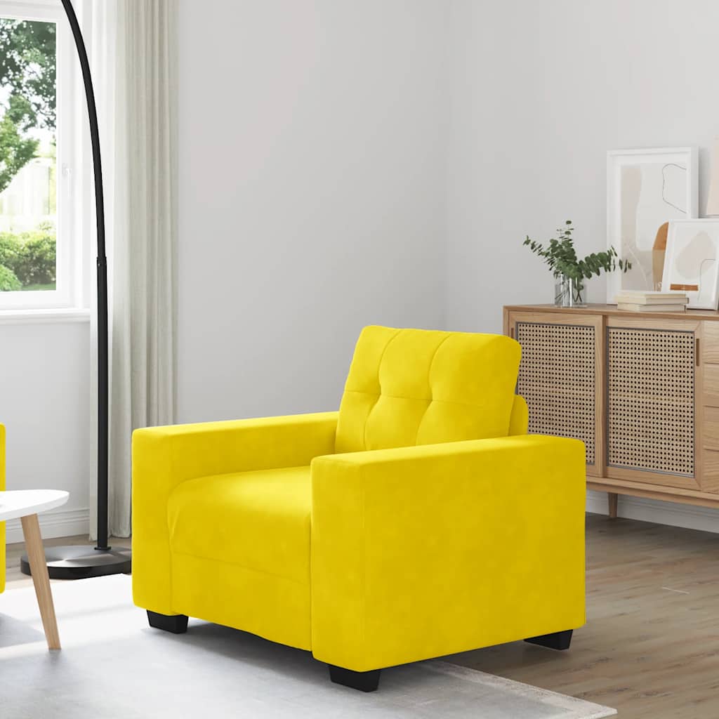Sofastoel Geel 100x78x80 cm Fluweel is nu te koop bij PeponiXL, paradijselijk wonen!