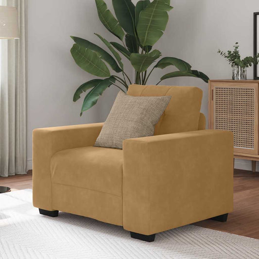 Sofastoel Bruin 100x78x80 cm Fluweel is nu te koop bij PeponiXL, paradijselijk wonen!