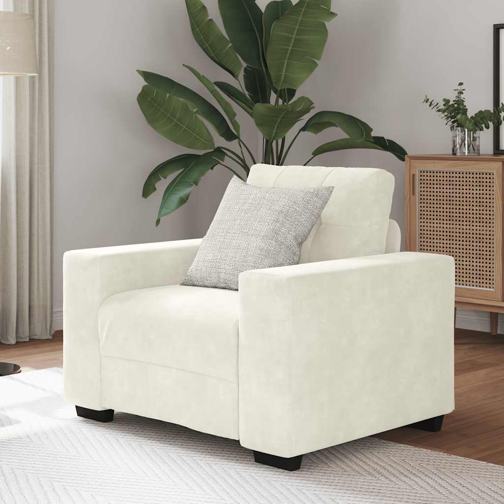 Sofastoel Crème 100x78x80 cm Fluweel is nu te koop bij PeponiXL, paradijselijk wonen!