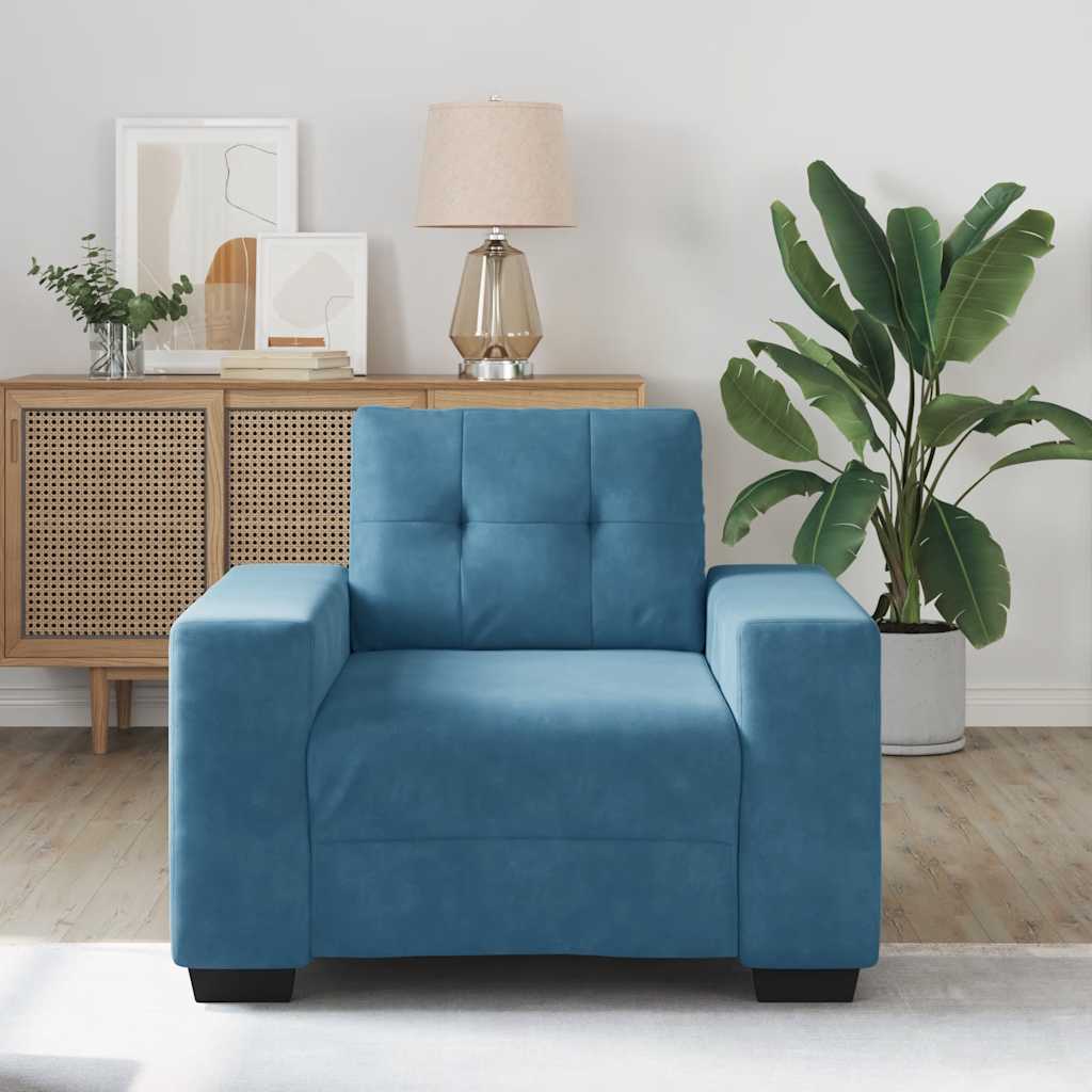 Sofastoel Blauw 100x78x80 cm Fluweel is nu te koop bij PeponiXL, paradijselijk wonen!