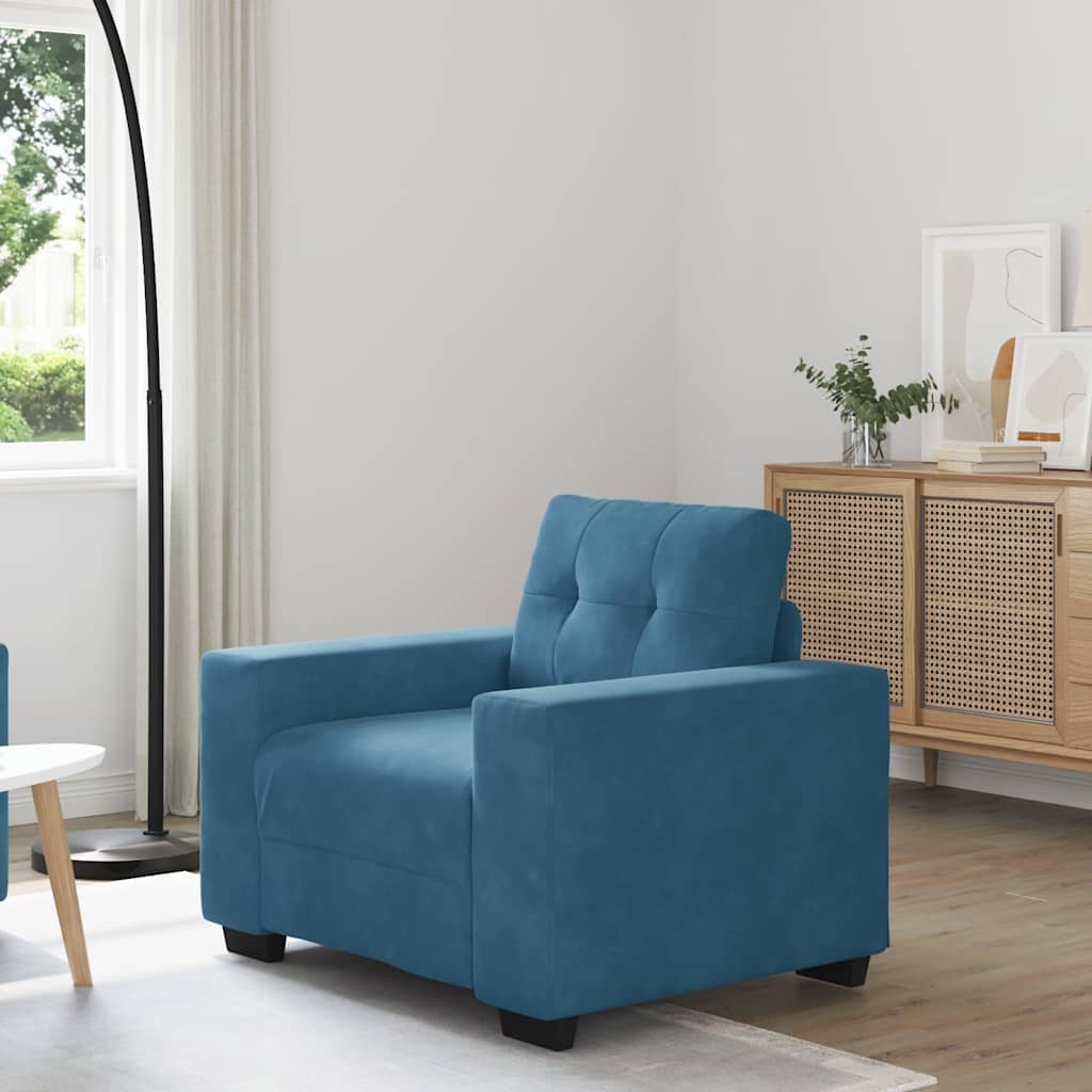 Sofastoel Blauw 100x78x80 cm Fluweel is nu te koop bij PeponiXL, paradijselijk wonen!