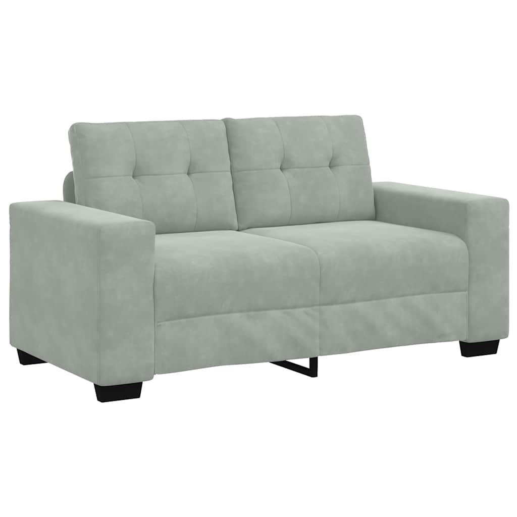 Loveseat bank 160x77x82 cm fluweel lichtgrijs is nu te koop bij PeponiXL, paradijselijk wonen!