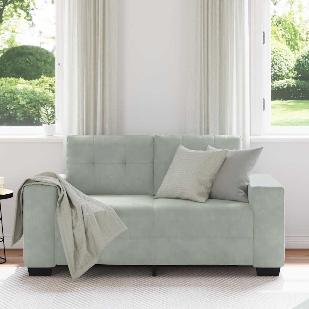 Loveseat bank 160x77x82 cm fluweel lichtgrijs is nu te koop bij PeponiXL, paradijselijk wonen!