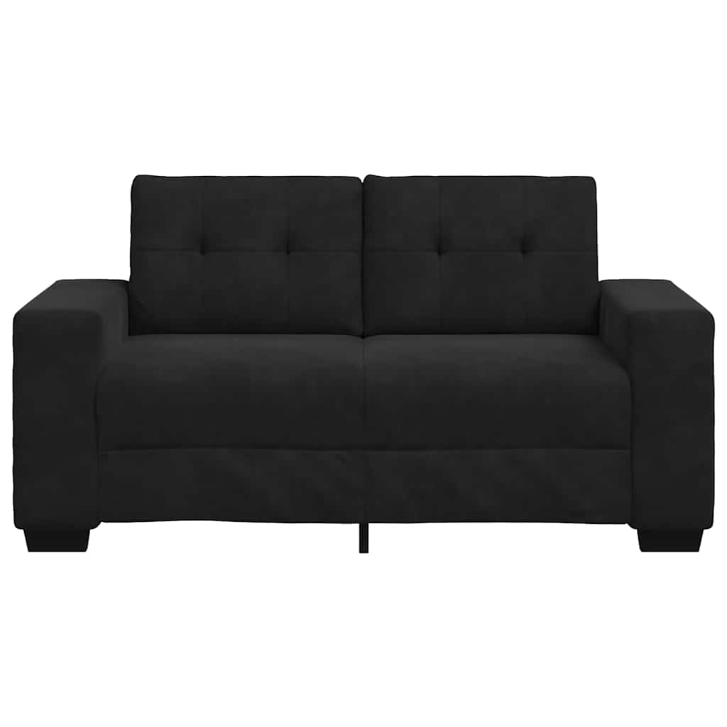 Loveseat bank 160x77x82 cm fluweel zwart is nu te koop bij PeponiXL, paradijselijk wonen!