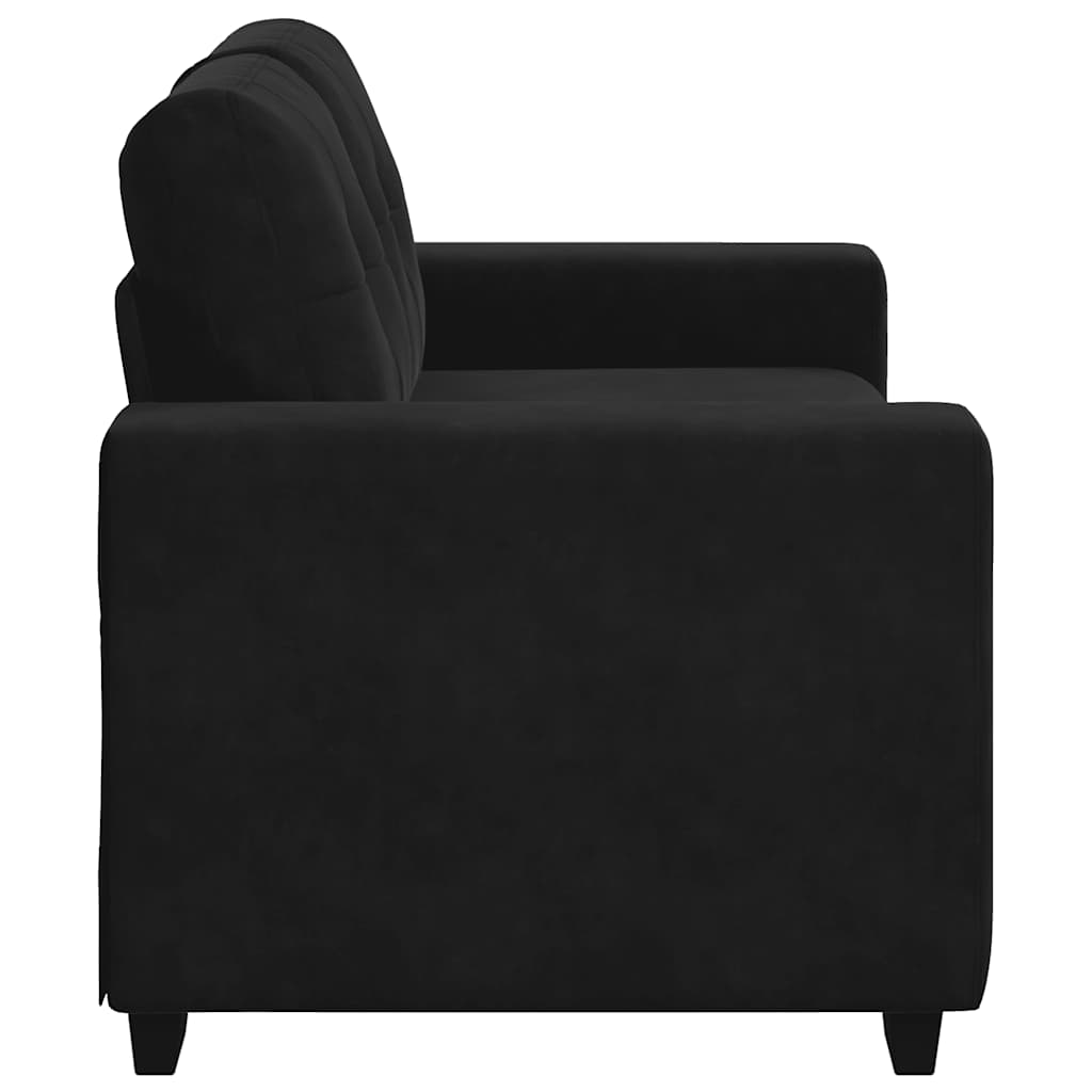 Loveseat bank 160x77x82 cm fluweel zwart is nu te koop bij PeponiXL, paradijselijk wonen!