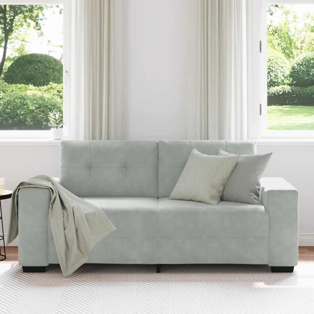 Loveseat bank 180x77x82 cm fluweel lichtgrijs is nu te koop bij PeponiXL, paradijselijk wonen!