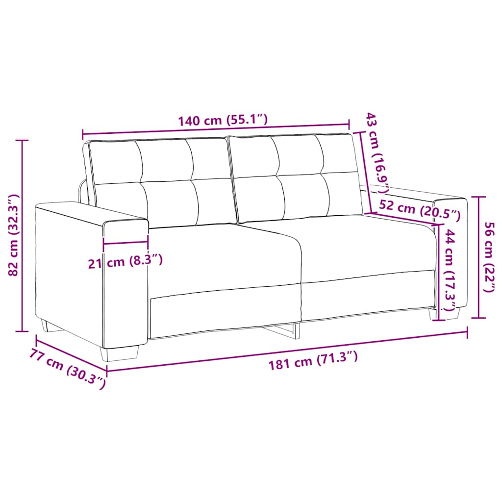 Loveseat bank 180x77x82 cm fluweel lichtgrijs is nu te koop bij PeponiXL, paradijselijk wonen!