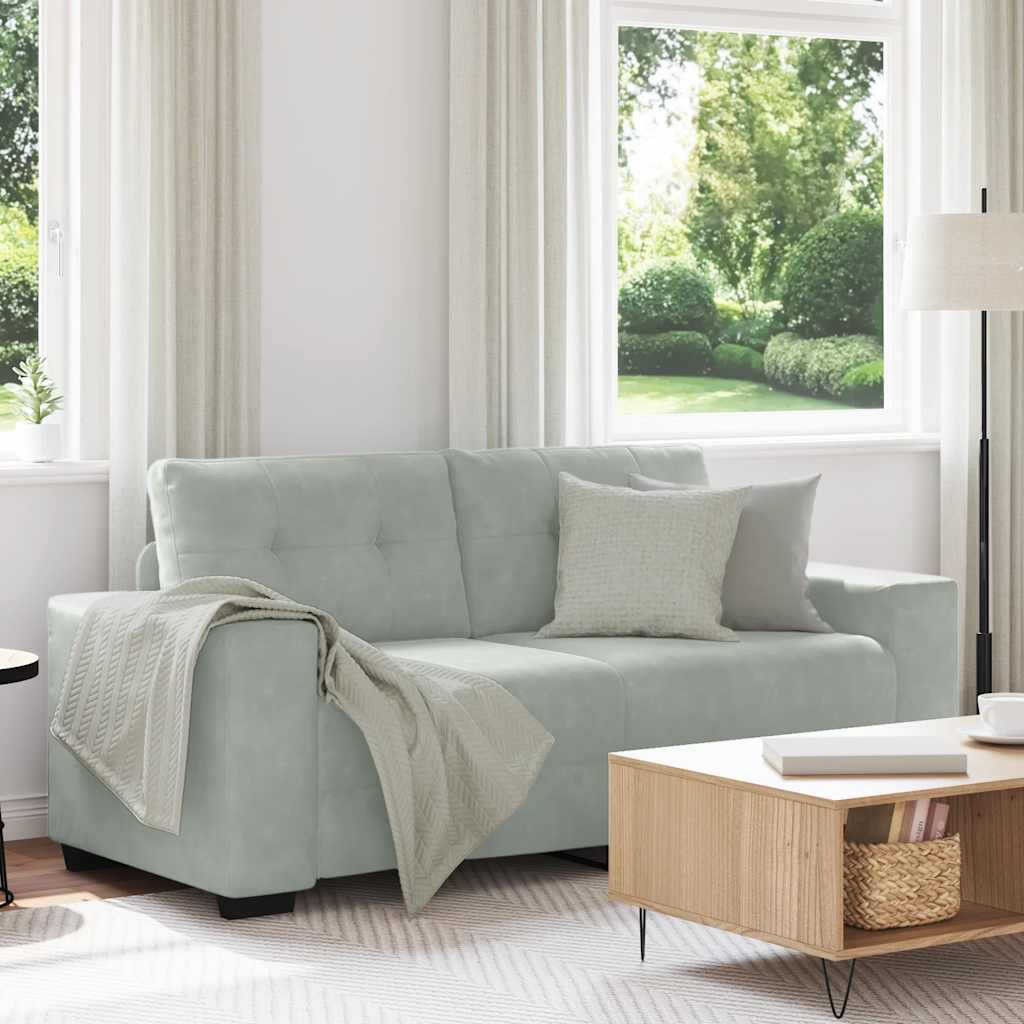 Loveseat bank 180x77x82 cm fluweel lichtgrijs is nu te koop bij PeponiXL, paradijselijk wonen!