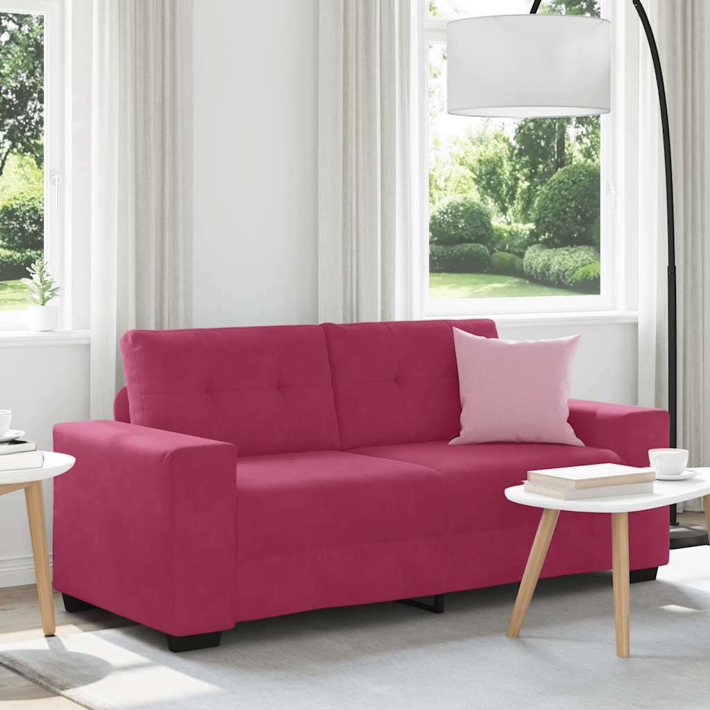 Loveseat Sofa Wijnrood 180x77x82 cm Fluweel is nu te koop bij PeponiXL, paradijselijk wonen!