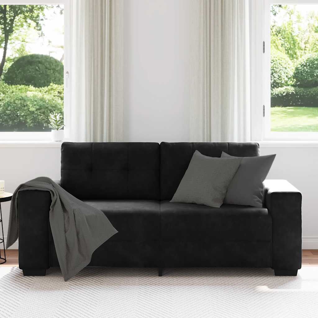 Loveseat bank 180x77x82 cm fluweel zwart is nu te koop bij PeponiXL, paradijselijk wonen!