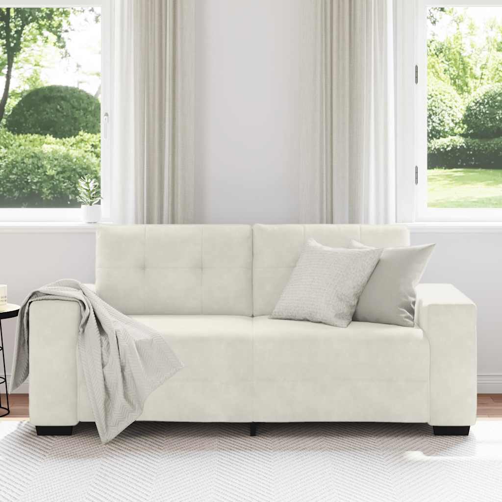Loveseat Sofa Crème 180x77x82 cm Fluweel is nu te koop bij PeponiXL, paradijselijk wonen!