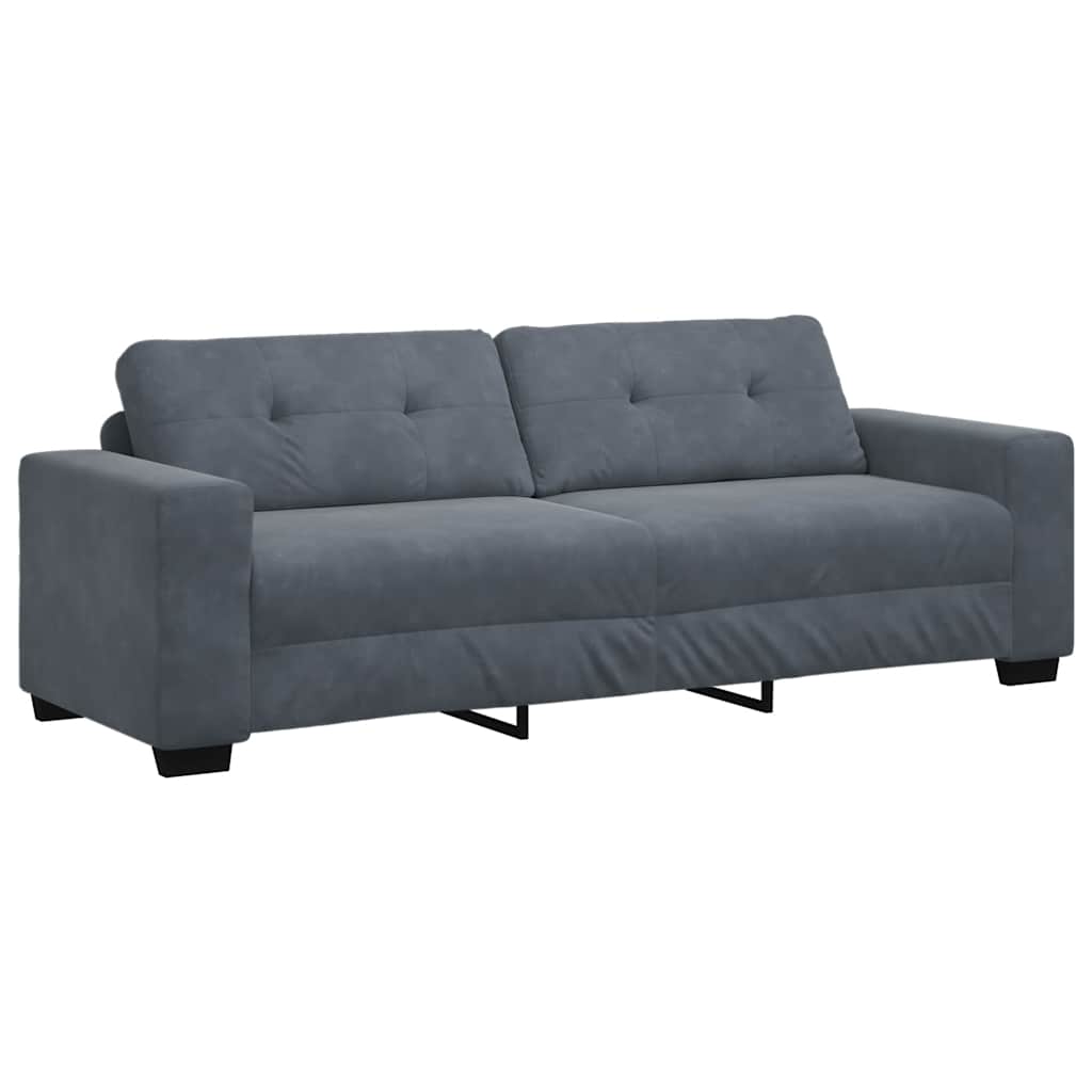 3-zitsbank donkergrijs 220x78x80 cm fluweel is nu te koop bij PeponiXL, paradijselijk wonen!