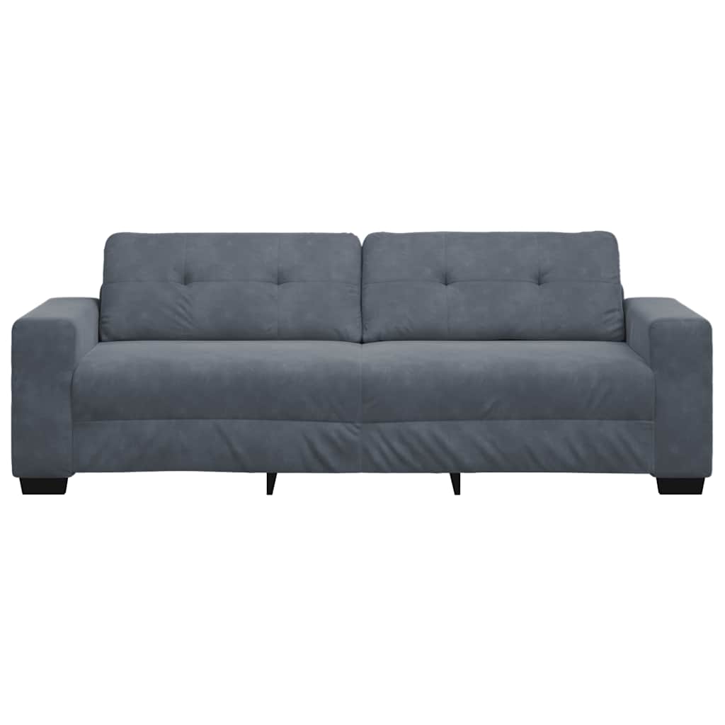 3-zitsbank donkergrijs 220x78x80 cm fluweel is nu te koop bij PeponiXL, paradijselijk wonen!
