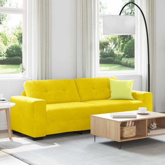 3-Zits Bank Geel 220 cm Fluweel is nu te koop bij PeponiXL, paradijselijk wonen!