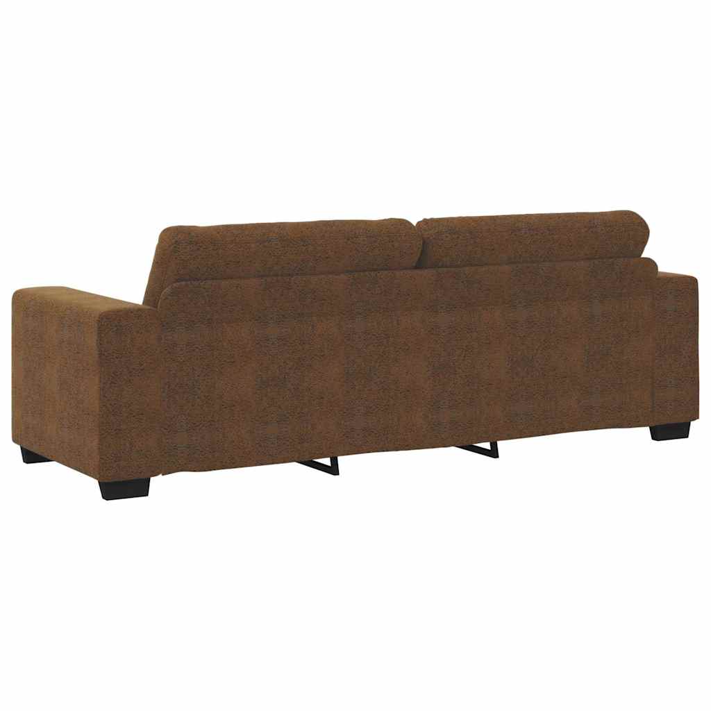 3-Zits Bank Bruin 220 cm Nep Leer