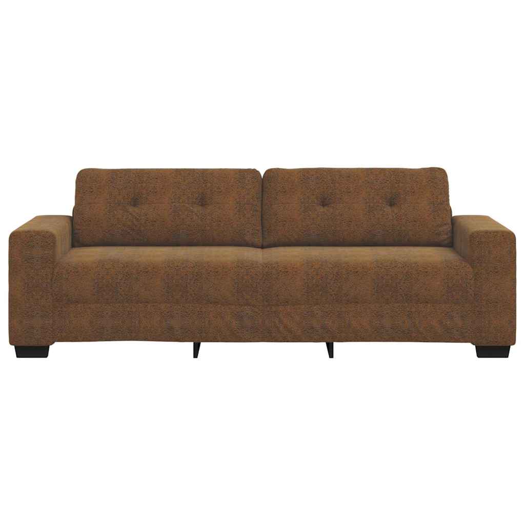 3-Zits Bank Bruin 220 cm Nep Leer