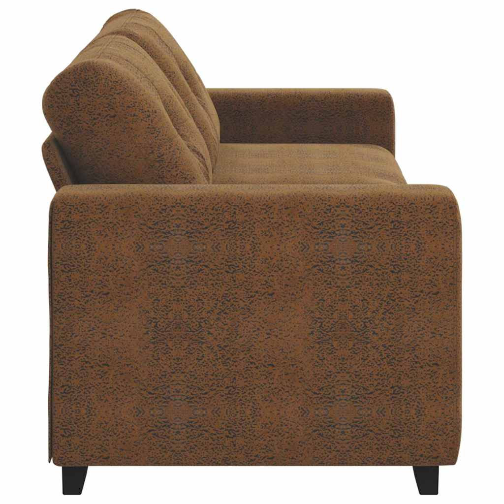 3-Zits Bank Bruin 220 cm Nep Leer