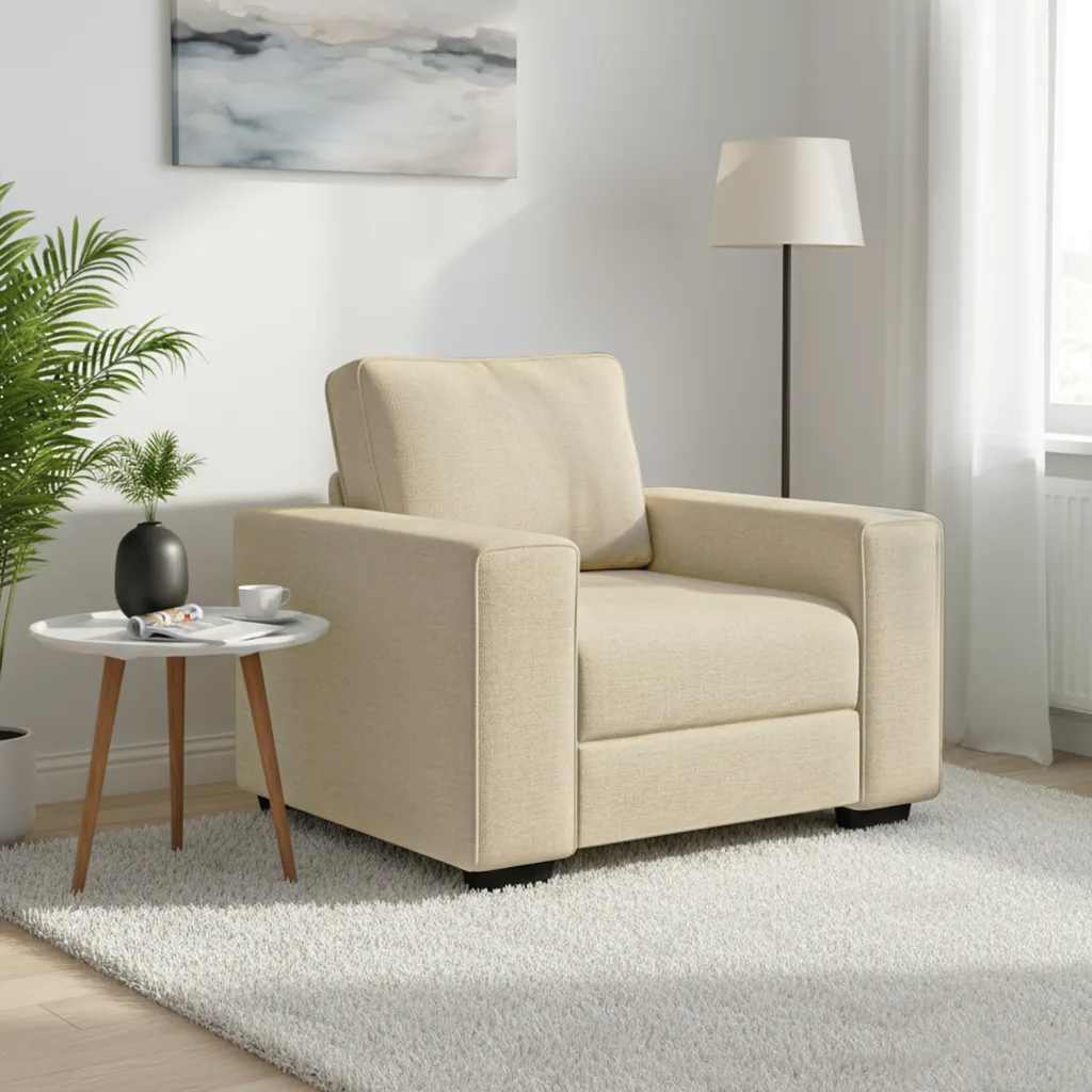 Sofastoel Crème 100x77x82 cm Stof is nu te koop bij PeponiXL, paradijselijk wonen!