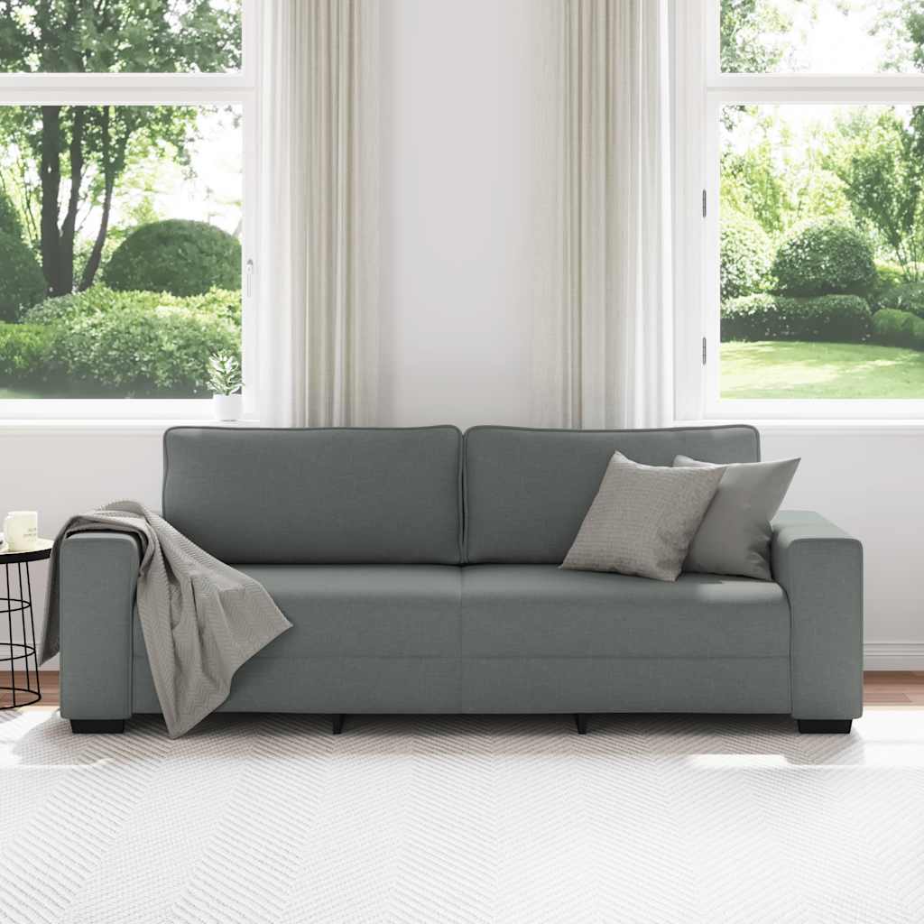 3-zitsbank 220x77x82 cm stof donkergrijs is nu te koop bij PeponiXL, paradijselijk wonen!