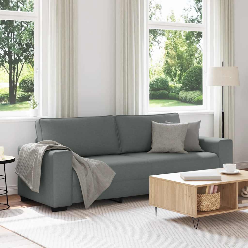 3-zitsbank 220x77x82 cm stof donkergrijs is nu te koop bij PeponiXL, paradijselijk wonen!