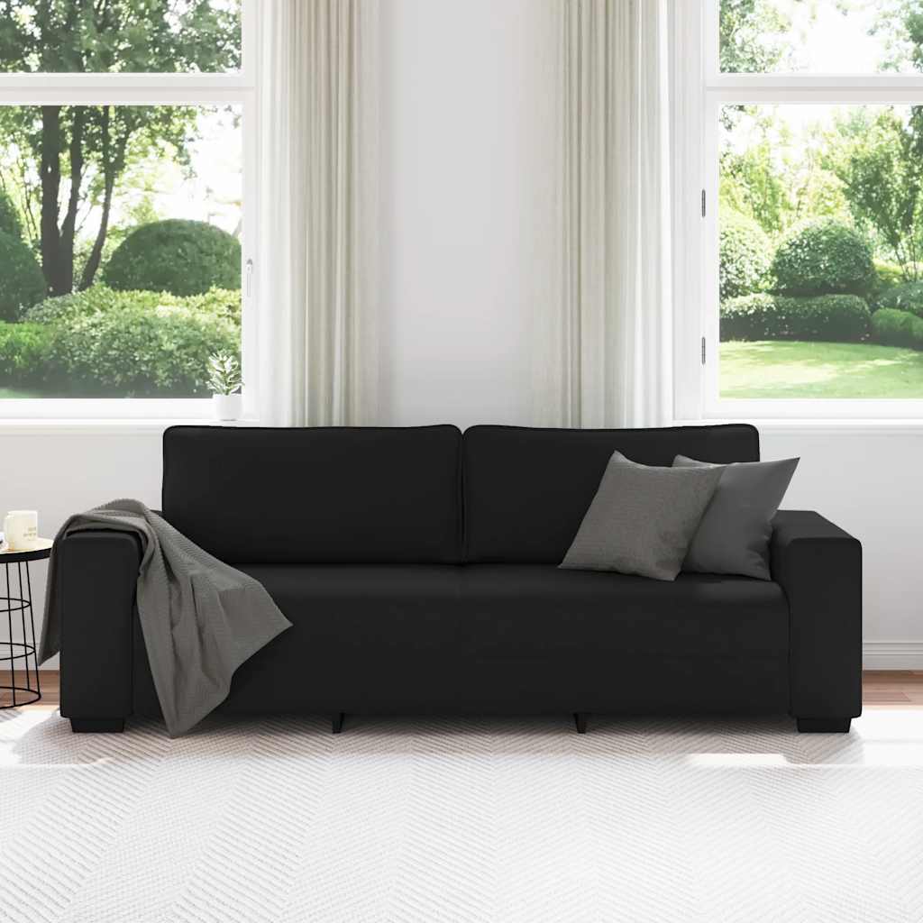 3-zitsbank 220x77x82 cm stof zwart is nu te koop bij PeponiXL, paradijselijk wonen!