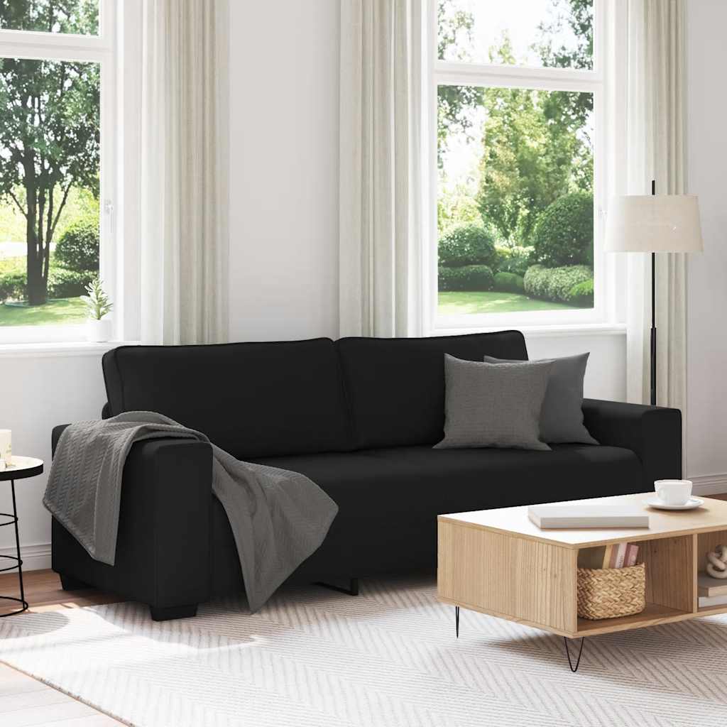3-zitsbank 220x77x82 cm stof zwart is nu te koop bij PeponiXL, paradijselijk wonen!