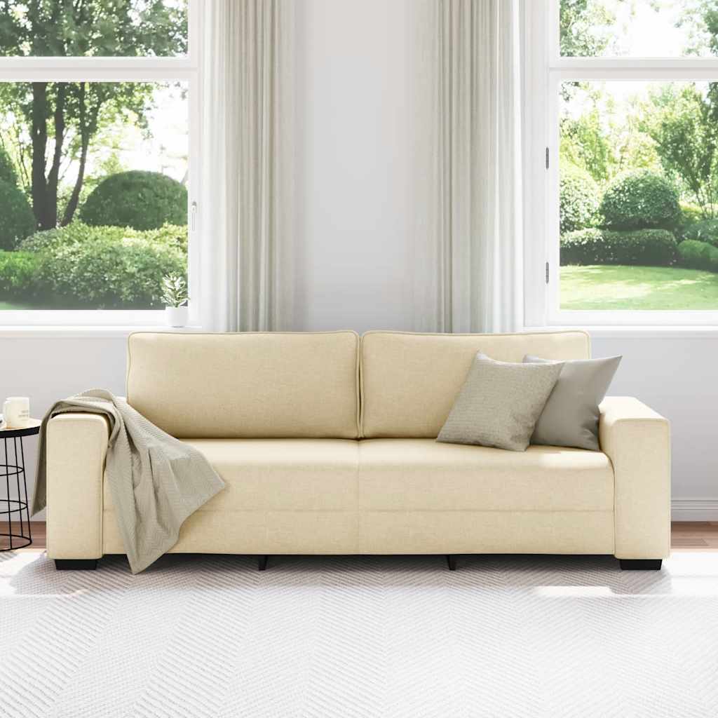 3-zitsbank crème 220x77x82 cm stof is nu te koop bij PeponiXL, paradijselijk wonen!