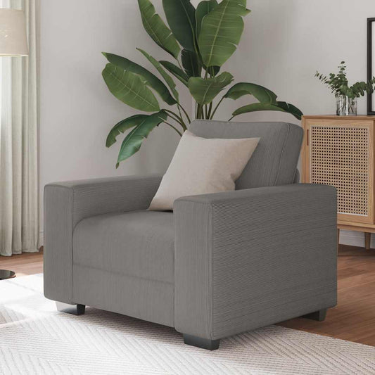 Sofastoel Lichtgrijs 100x77x82 cm Corduroy Stof is nu te koop bij PeponiXL, paradijselijk wonen!