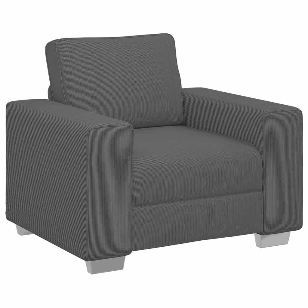 Fauteuil 100x77x82 cm corduroy stof donkergrijs is nu te koop bij PeponiXL, paradijselijk wonen!