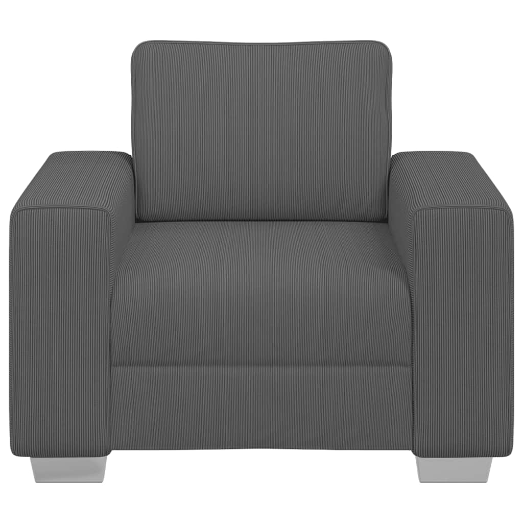 Fauteuil 100x77x82 cm corduroy stof donkergrijs is nu te koop bij PeponiXL, paradijselijk wonen!